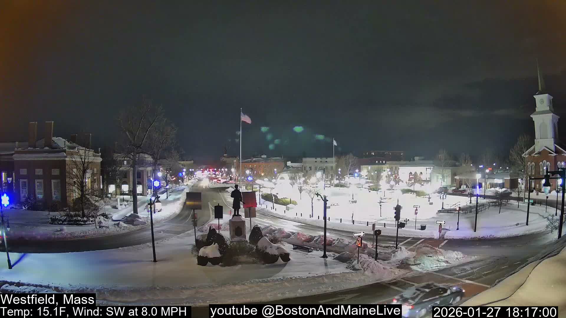 Westfield, Park Square Live  Cam - Westfield, Massachusetts USA
