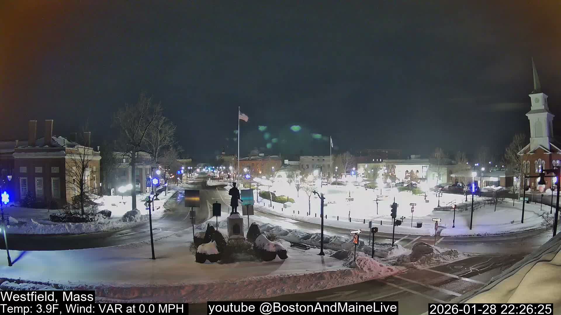 Westfield, Park Square Live  Cam - Westfield, Massachusetts USA