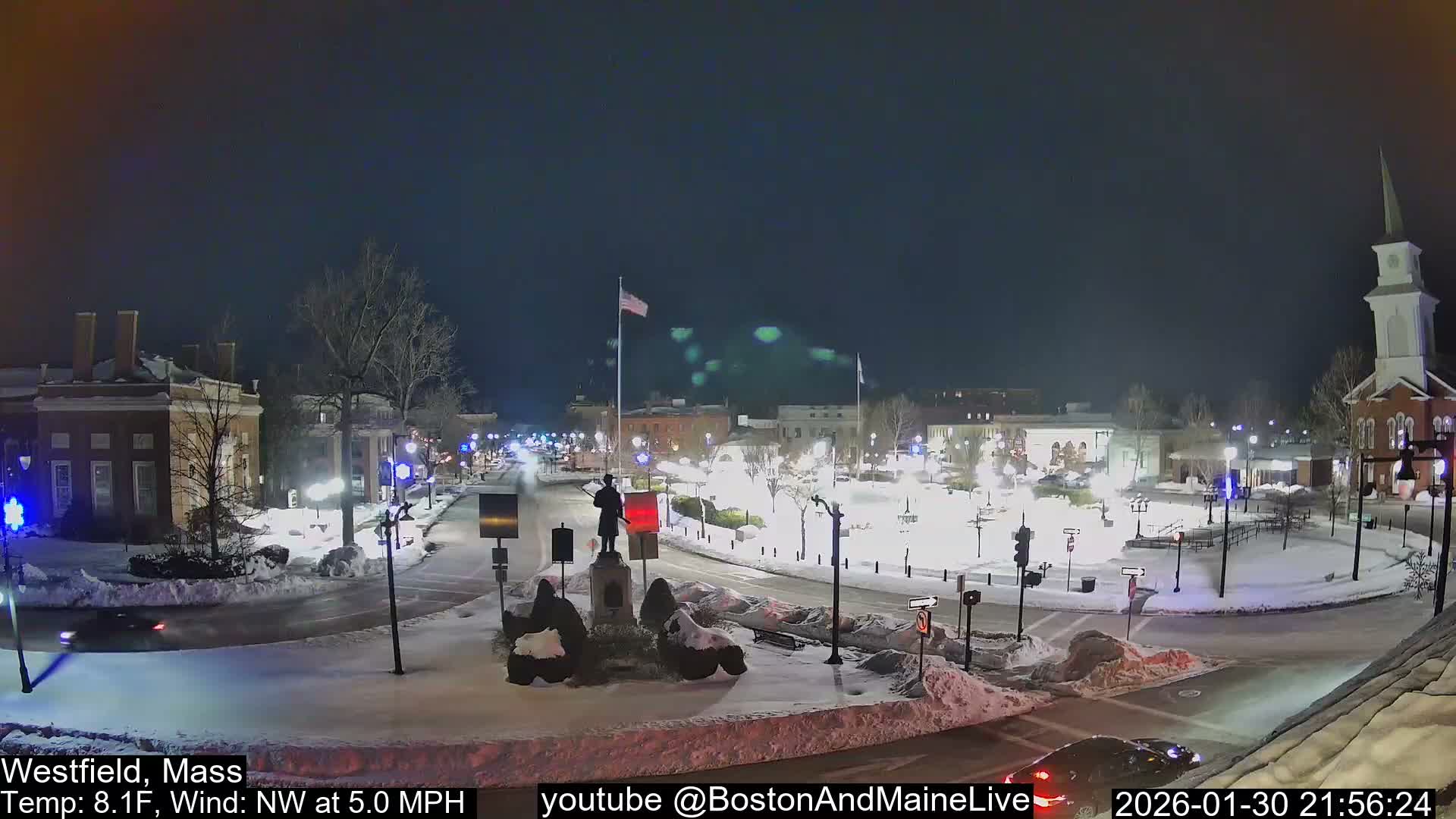 Westfield, Park Square Live  Cam - Westfield, Massachusetts USA