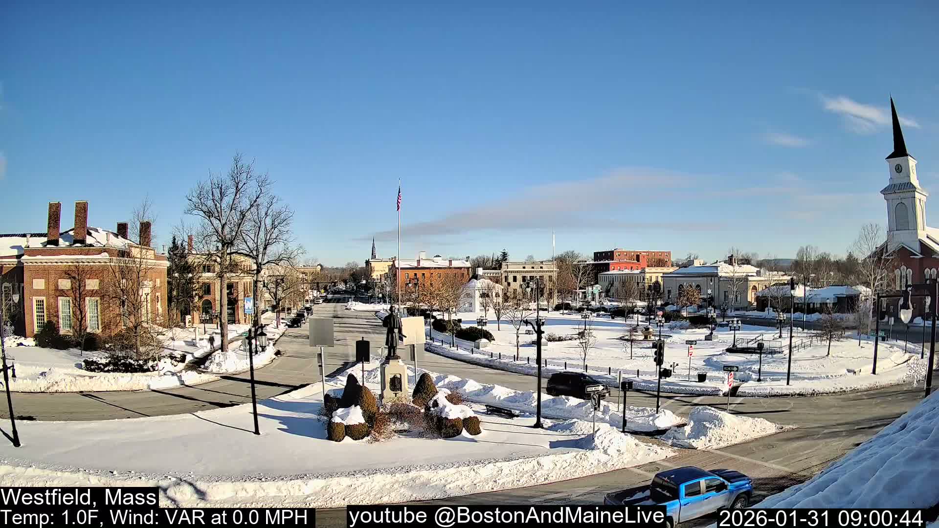 Westfield, Park Square Live  Cam - Westfield, Massachusetts USA
