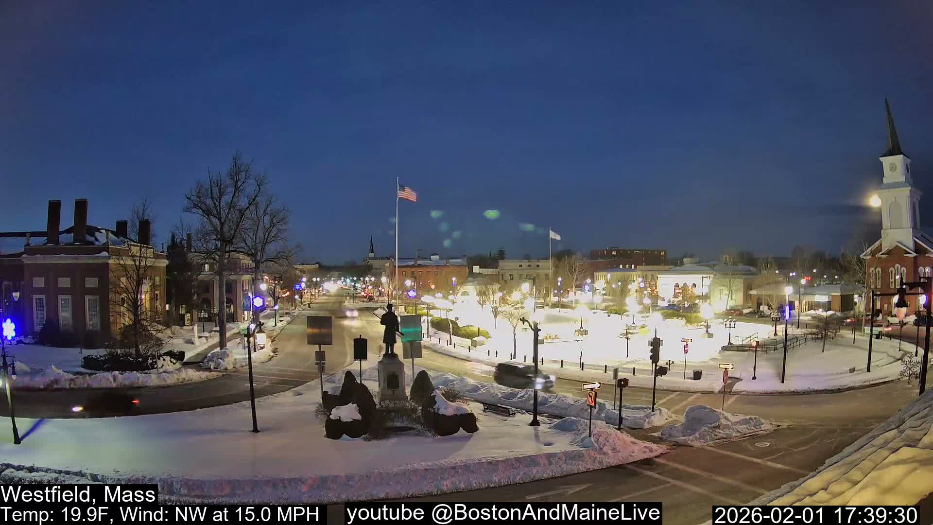 Westfield, Park Square Live  Cam - Westfield, Massachusetts USA