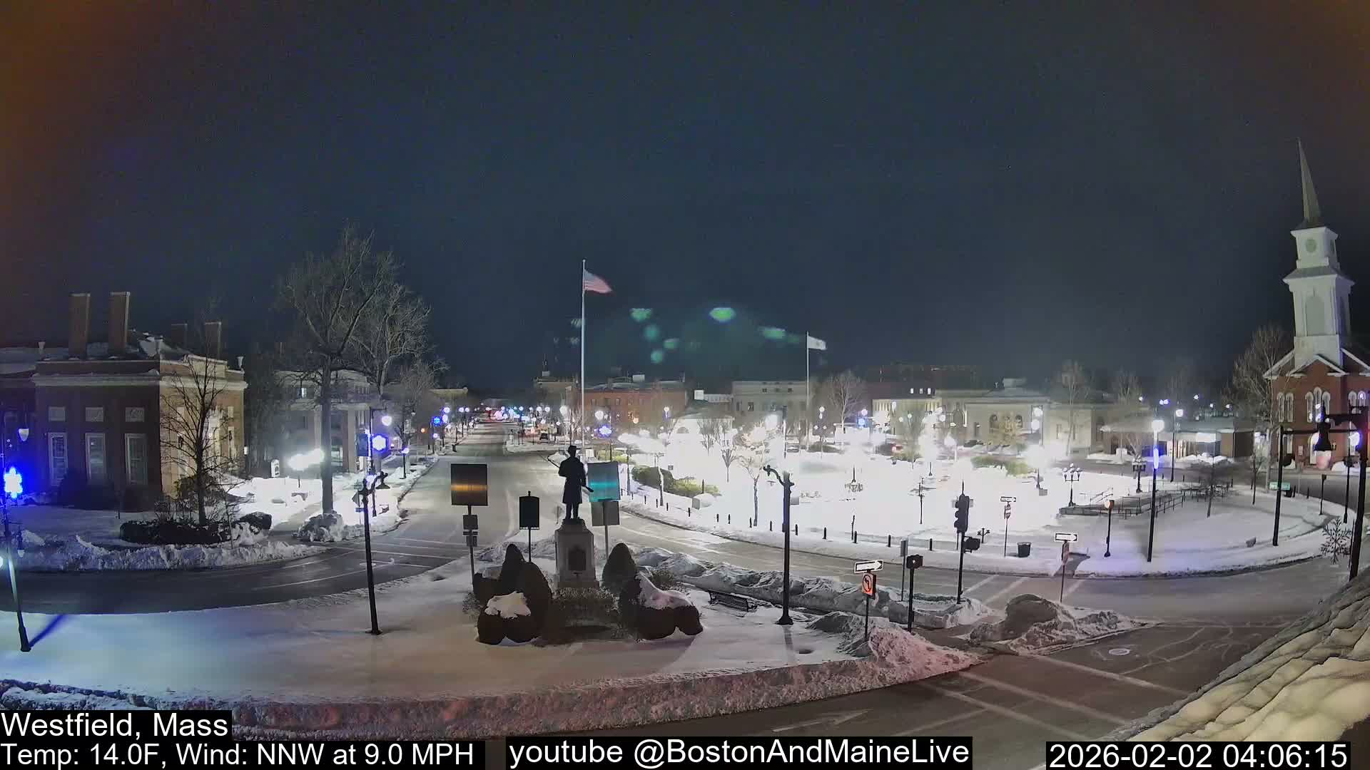 Westfield, Park Square Live  Cam - Westfield, Massachusetts USA