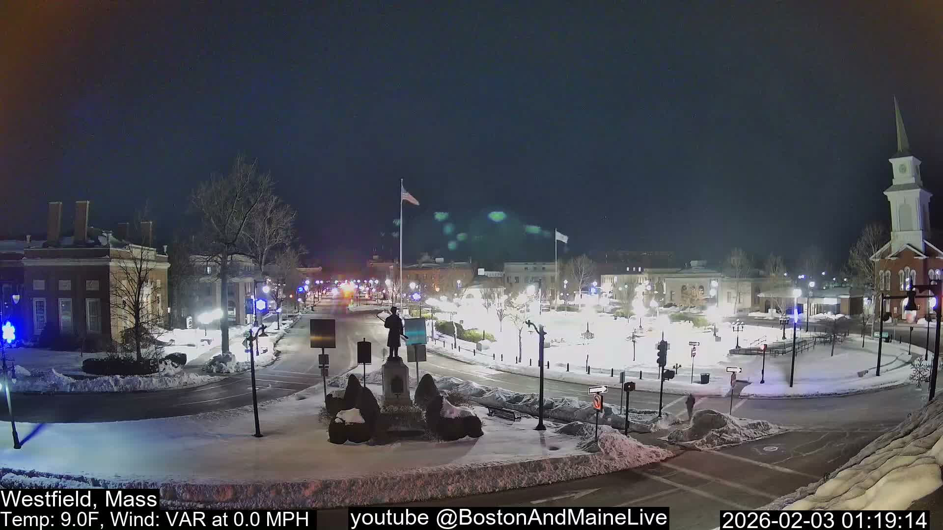 Westfield, Park Square Live  Cam - Westfield, Massachusetts USA