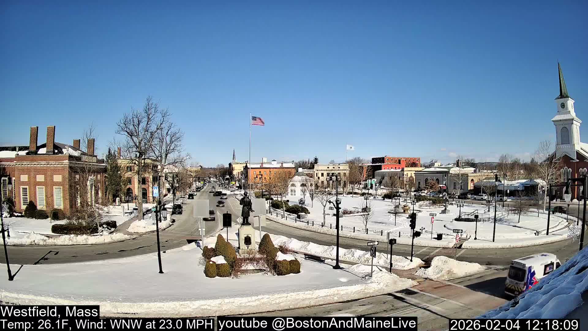 Westfield, Park Square Live  Cam - Westfield, Massachusetts USA