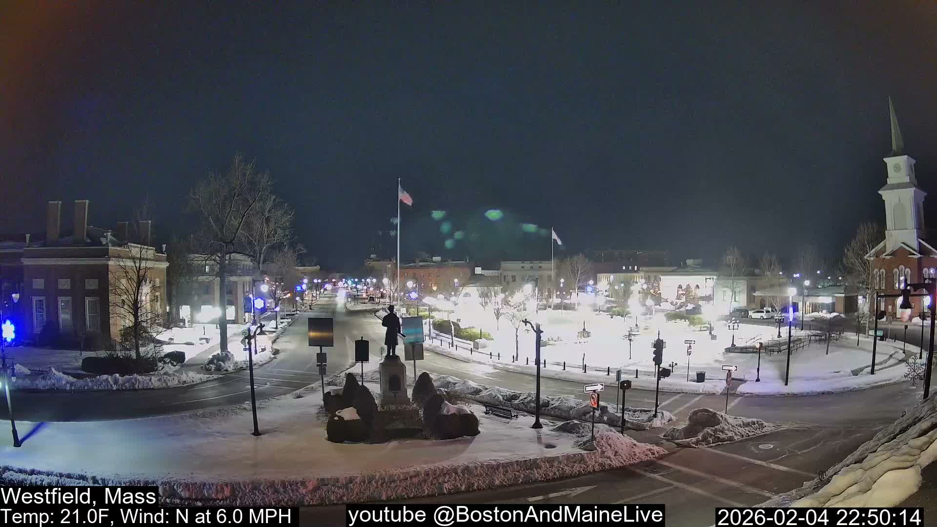 Westfield, Park Square Live  Cam - Westfield, Massachusetts USA