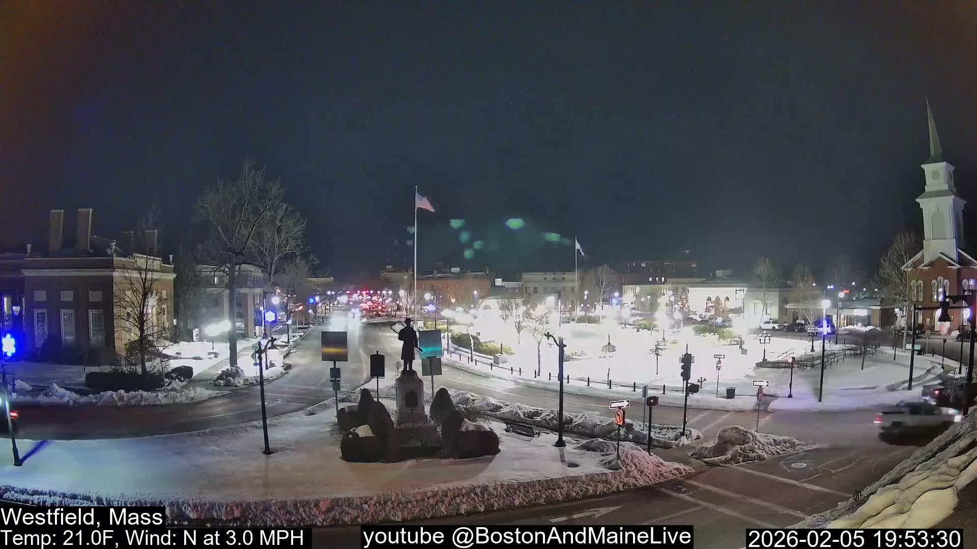 Westfield, Park Square Live  Cam - Westfield, Massachusetts USA