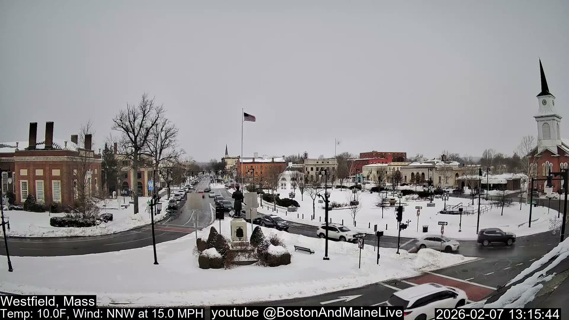 Westfield, Park Square Live  Cam - Westfield, Massachusetts USA