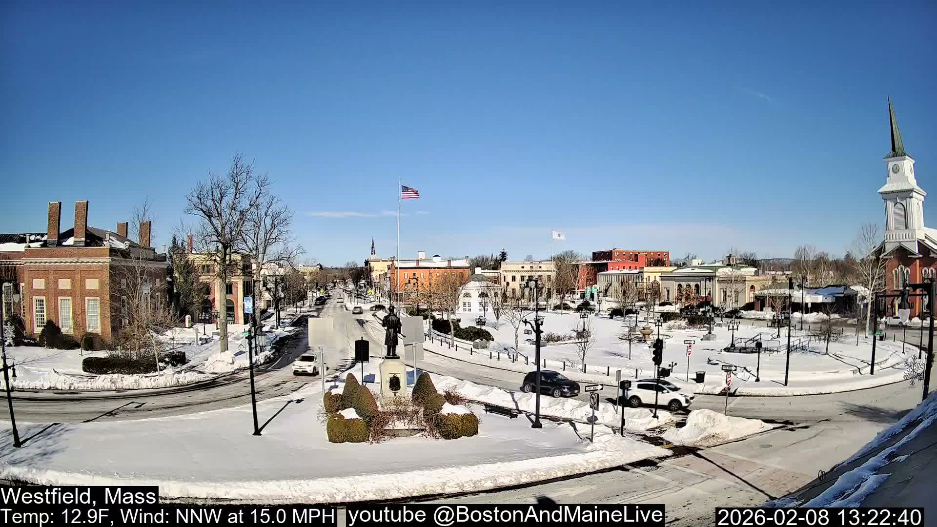 Westfield, Park Square Live  Cam - Westfield, Massachusetts USA