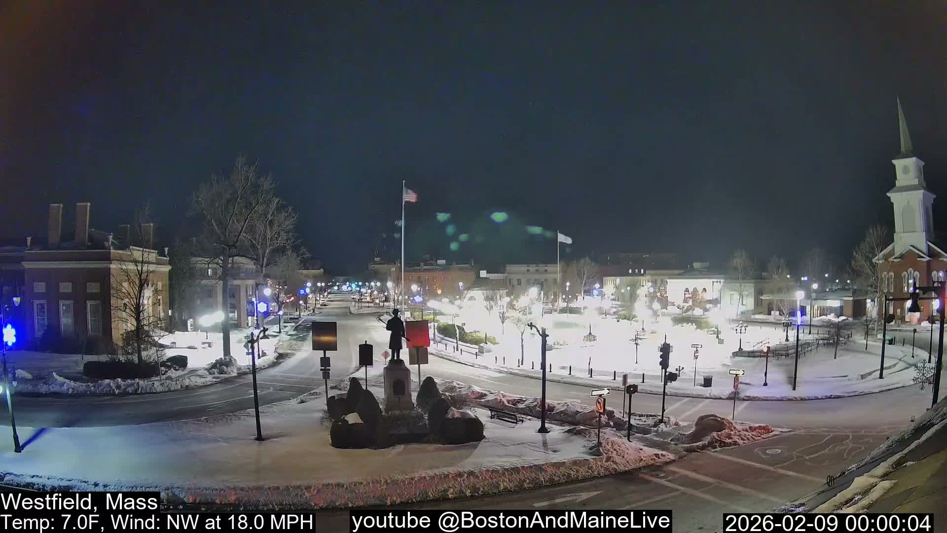 Westfield, Park Square Live  Cam - Westfield, Massachusetts USA