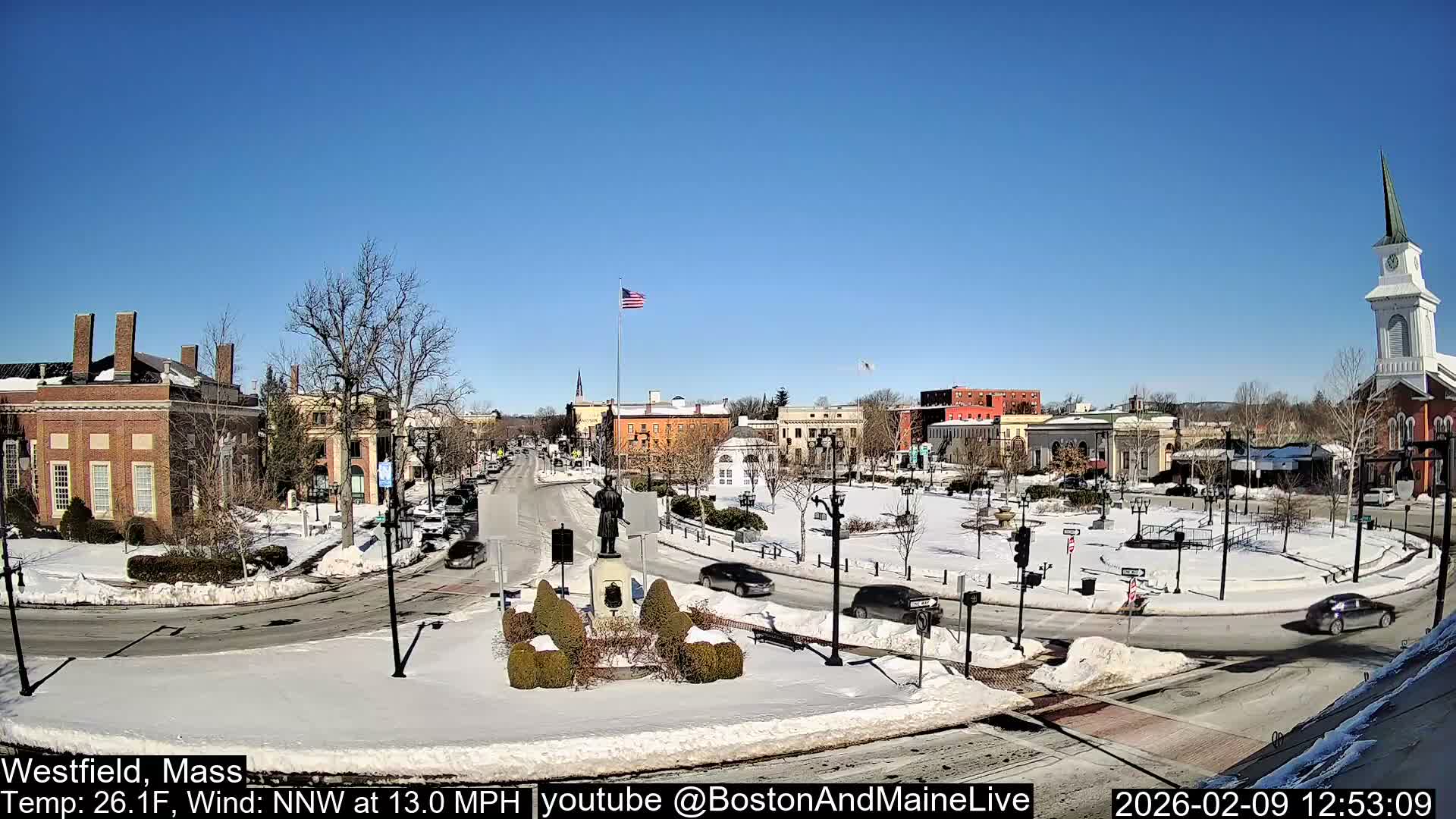 Westfield, Park Square Live  Cam - Westfield, Massachusetts USA