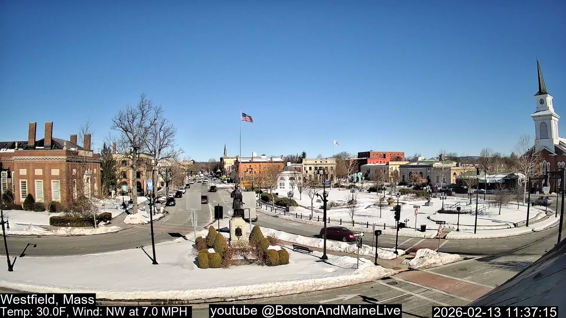 Westfield, Park Square Live  Cam - Westfield, Massachusetts USA