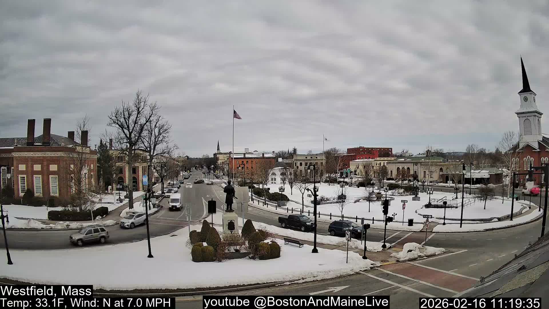 Westfield, Park Square Live  Cam - Westfield, Massachusetts USA