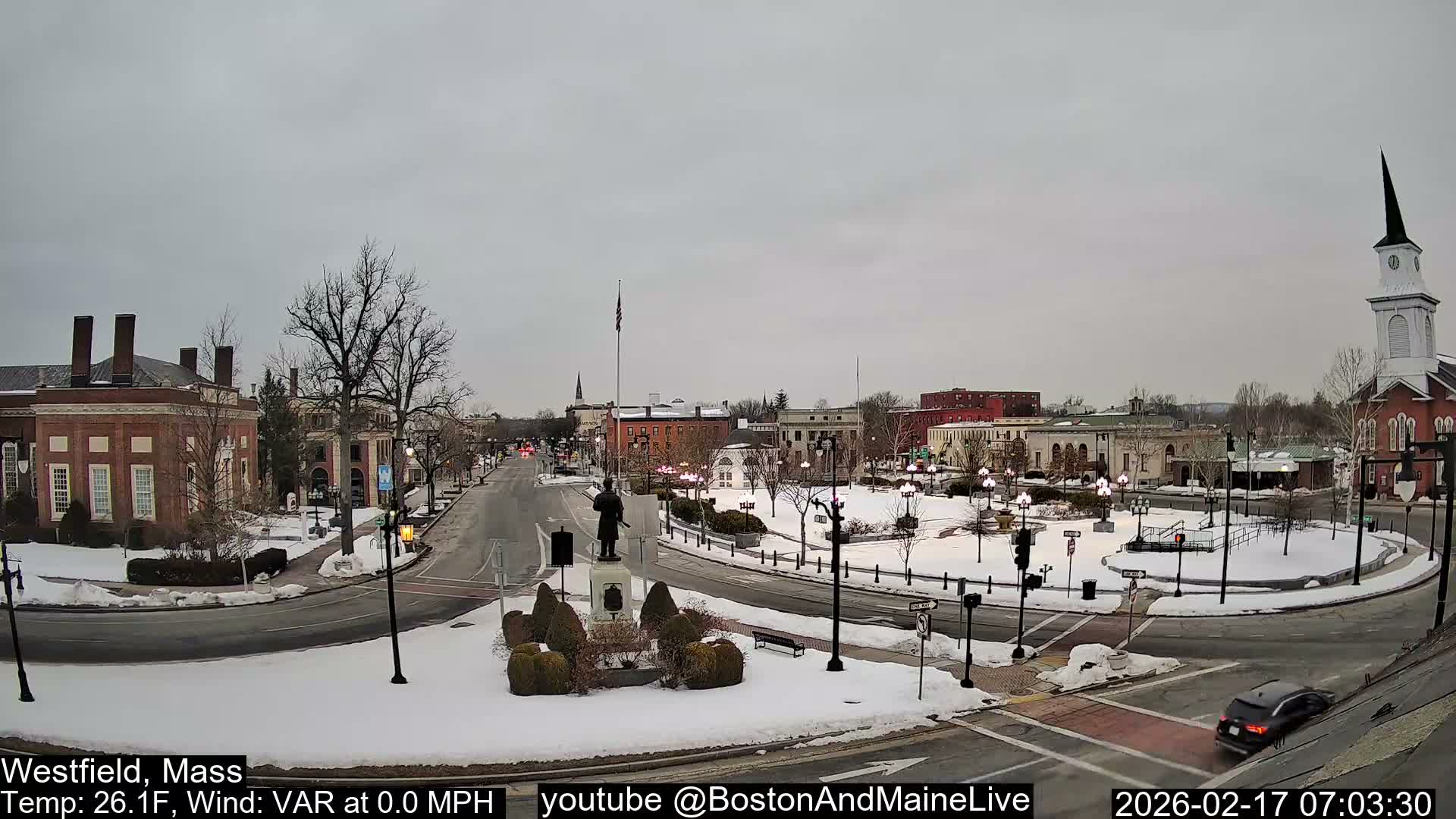 Westfield, Park Square Live  Cam - Westfield, Massachusetts USA