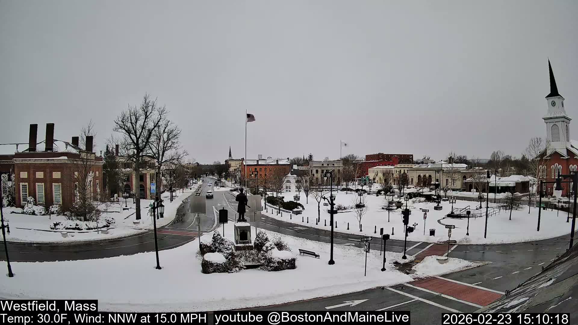 Westfield, Park Square Live  Cam - Westfield, Massachusetts USA