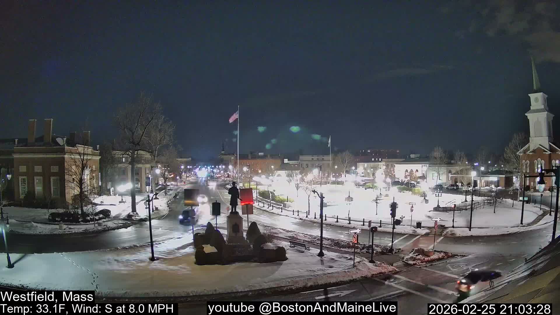 Westfield, Park Square Live  Cam - Westfield, Massachusetts USA