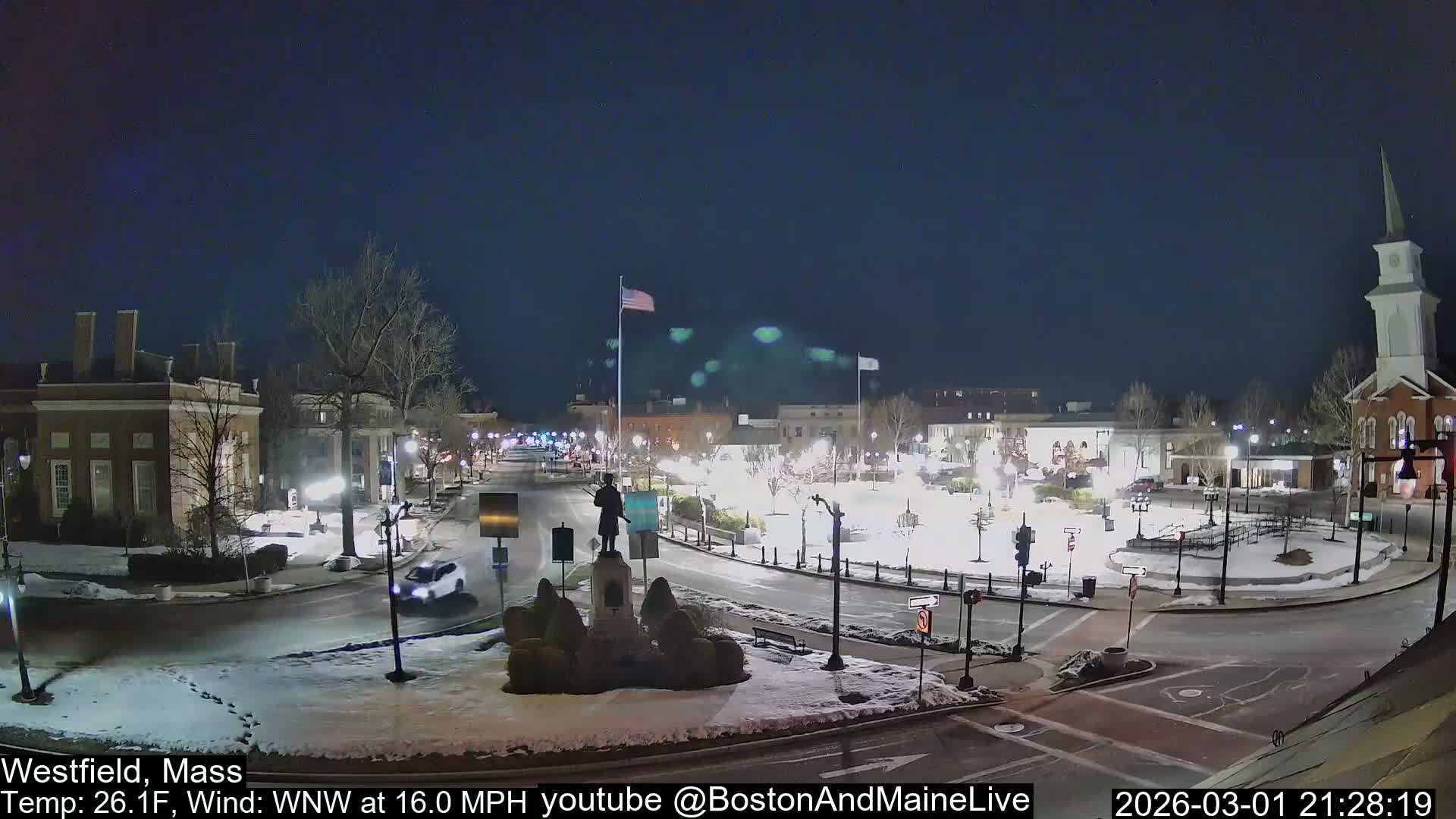 Westfield, Park Square Live  Cam - Westfield, Massachusetts USA