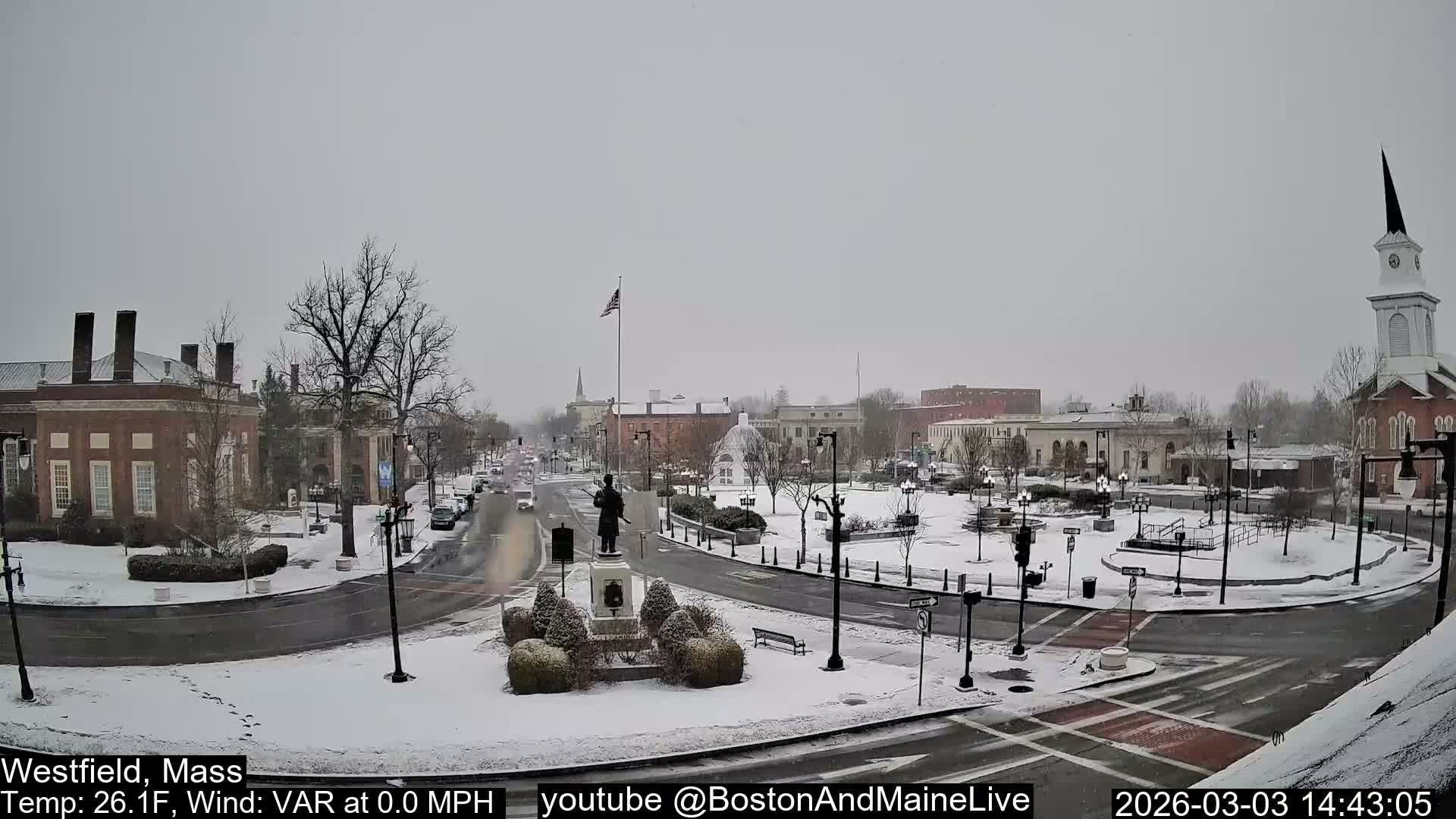 Westfield, Park Square Live  Cam - Westfield, Massachusetts USA