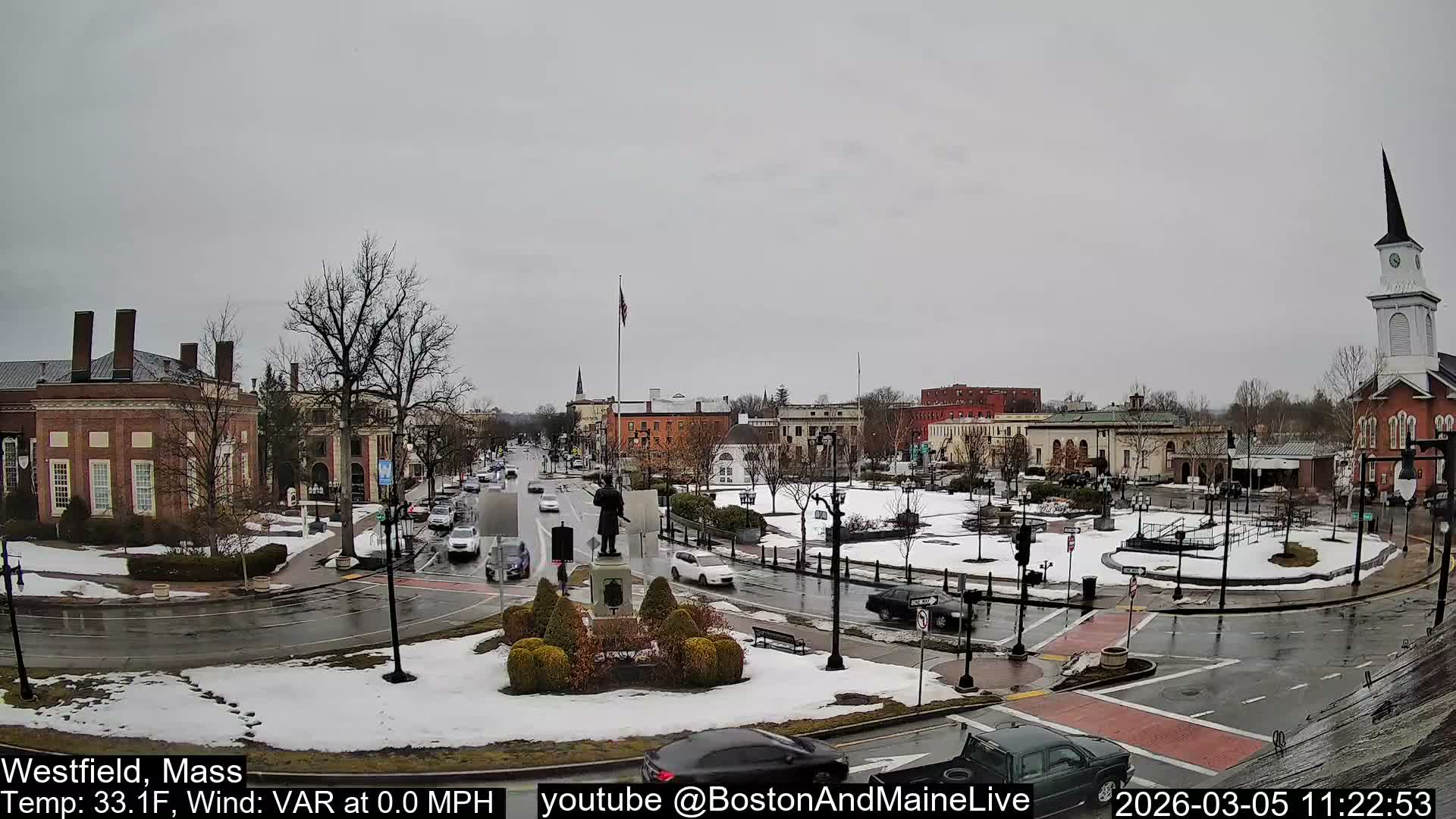 Westfield, Park Square Live  Cam - Westfield, Massachusetts USA