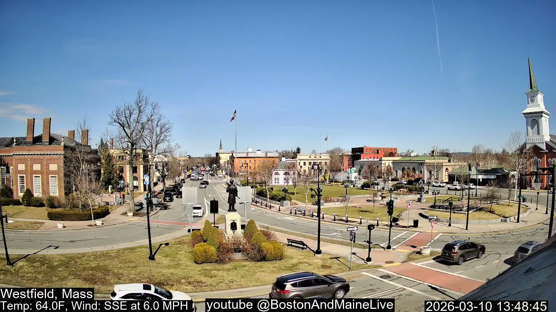Westfield, Park Square Live  Cam - Westfield, Massachusetts USA