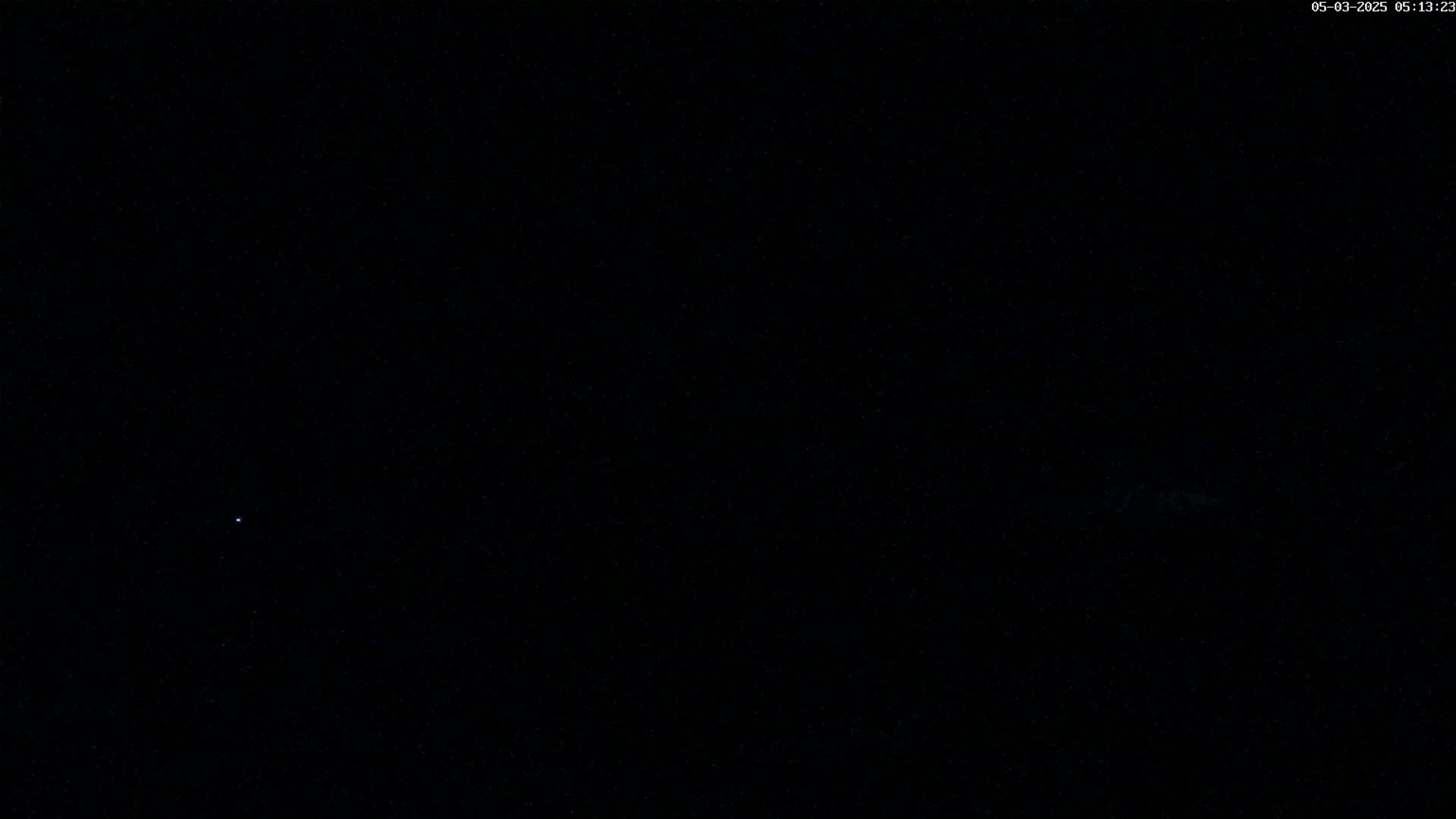 A nighttime sky shows a scattering of faint stars.