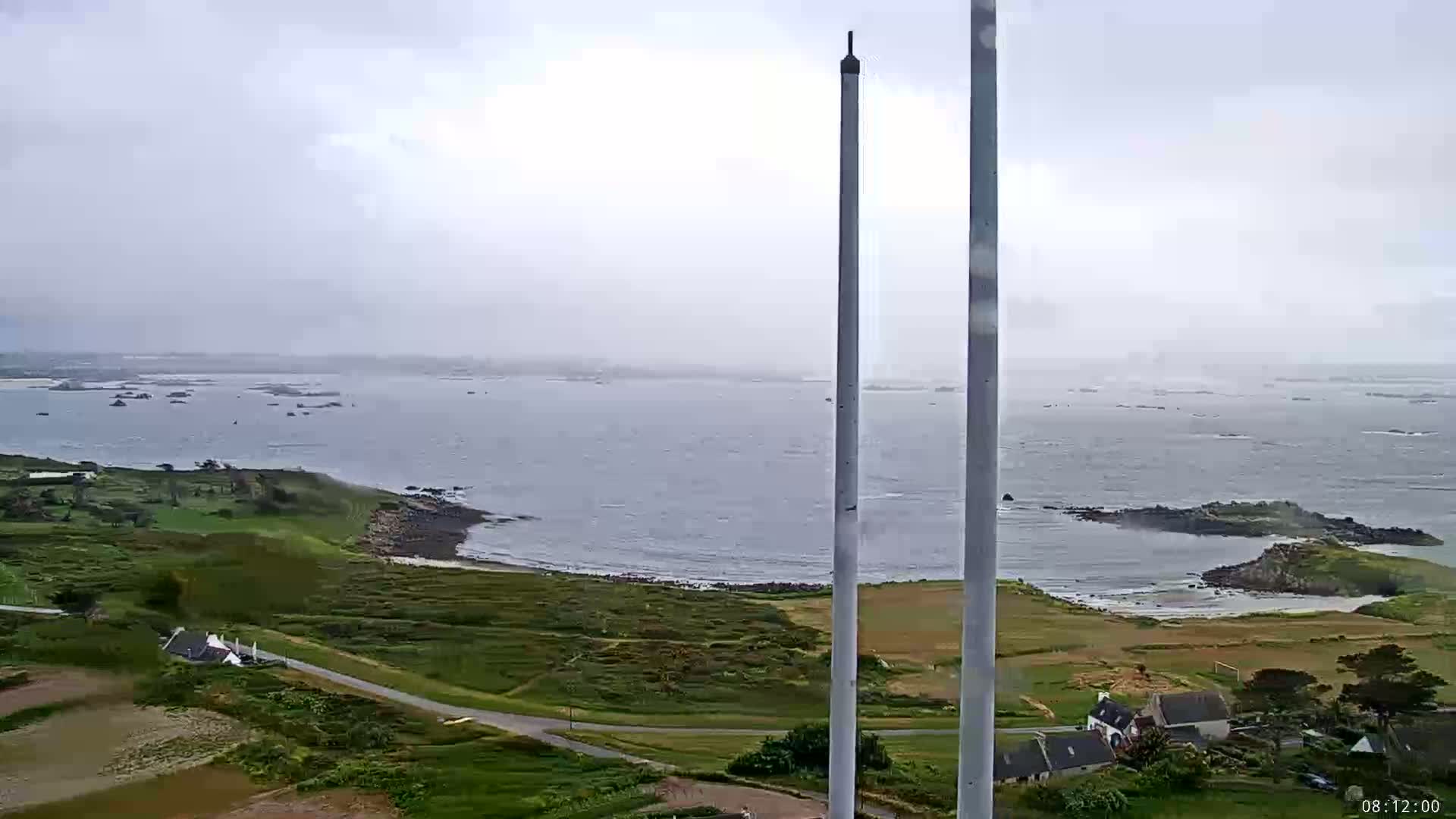 Ile de Batz Island & French Mainland Skyline View Live Cam - Morlaix, Finistère, Bretagne, France