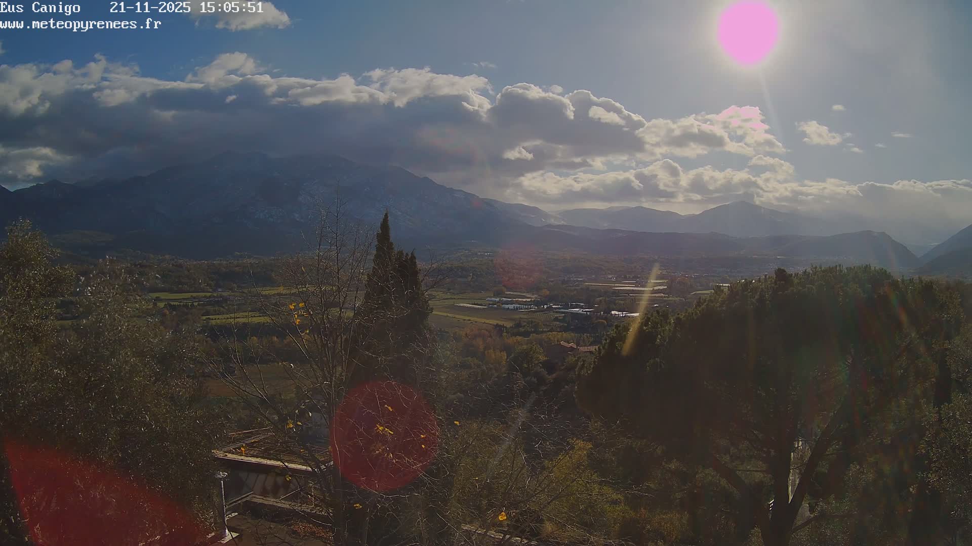 Eus Village & Prades City Skyline & Canigo Mountain View Live Cam - Prades, Pyrenees-Orientales, Occitanie, France