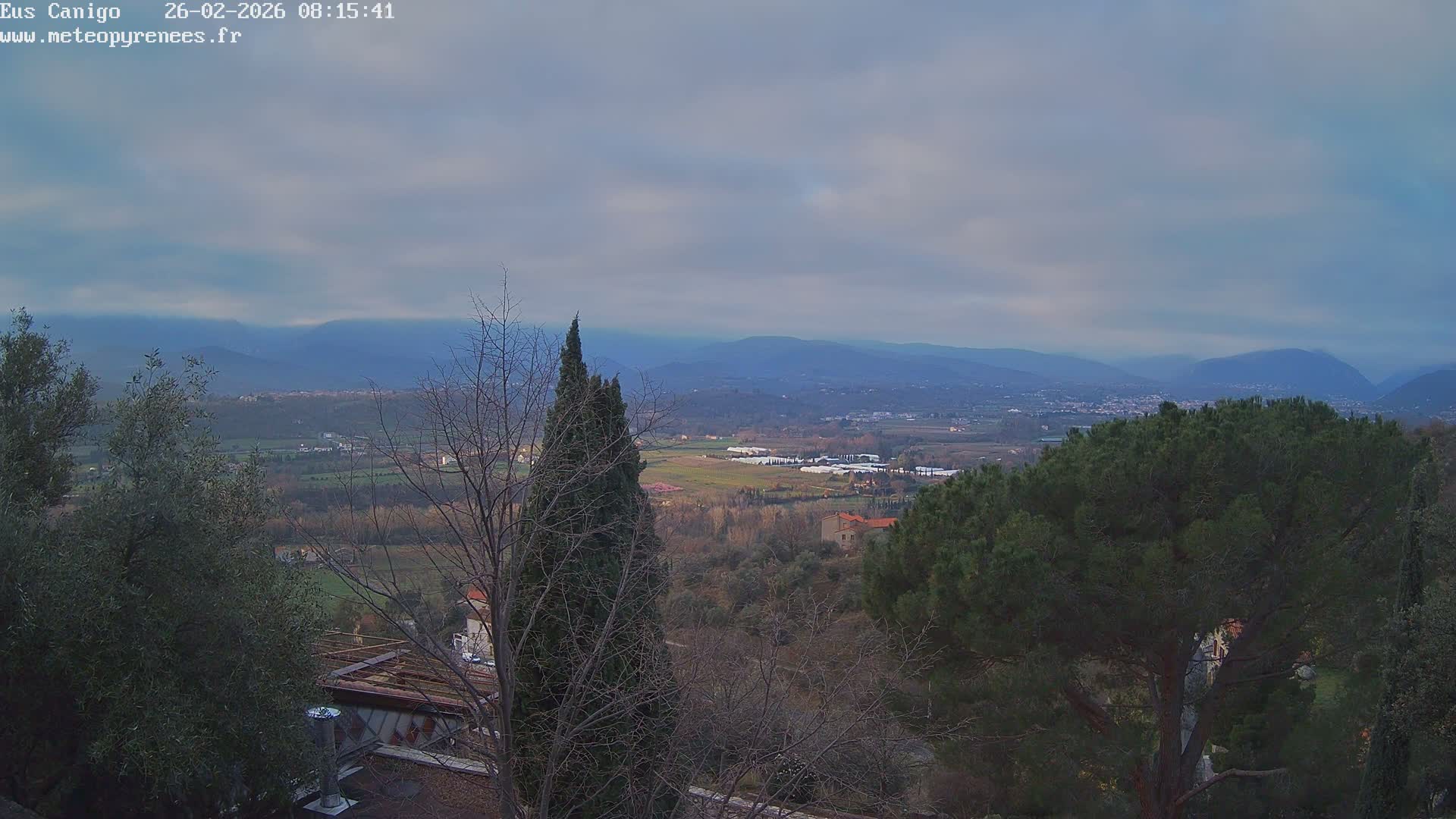 Eus Village & Prades City Skyline & Canigo Mountain View Live Cam - Prades, Pyrenees-Orientales, Occitanie, France