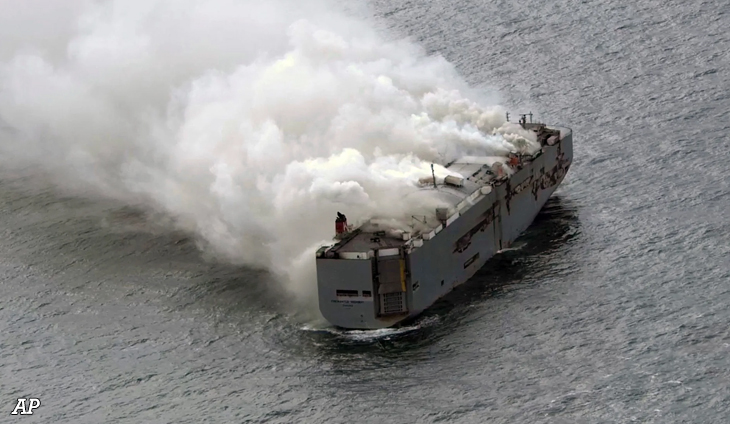 Abandoned Cargo Ship Fire: 3,000 Vehicles Aboard Near Alaska