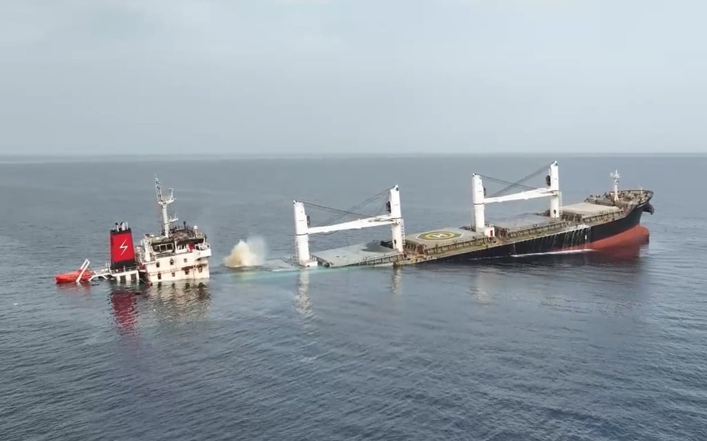 Houthi Attack Sinks Ship in Red Sea; Crew Rescued Amidst Escalating Maritime Tensions