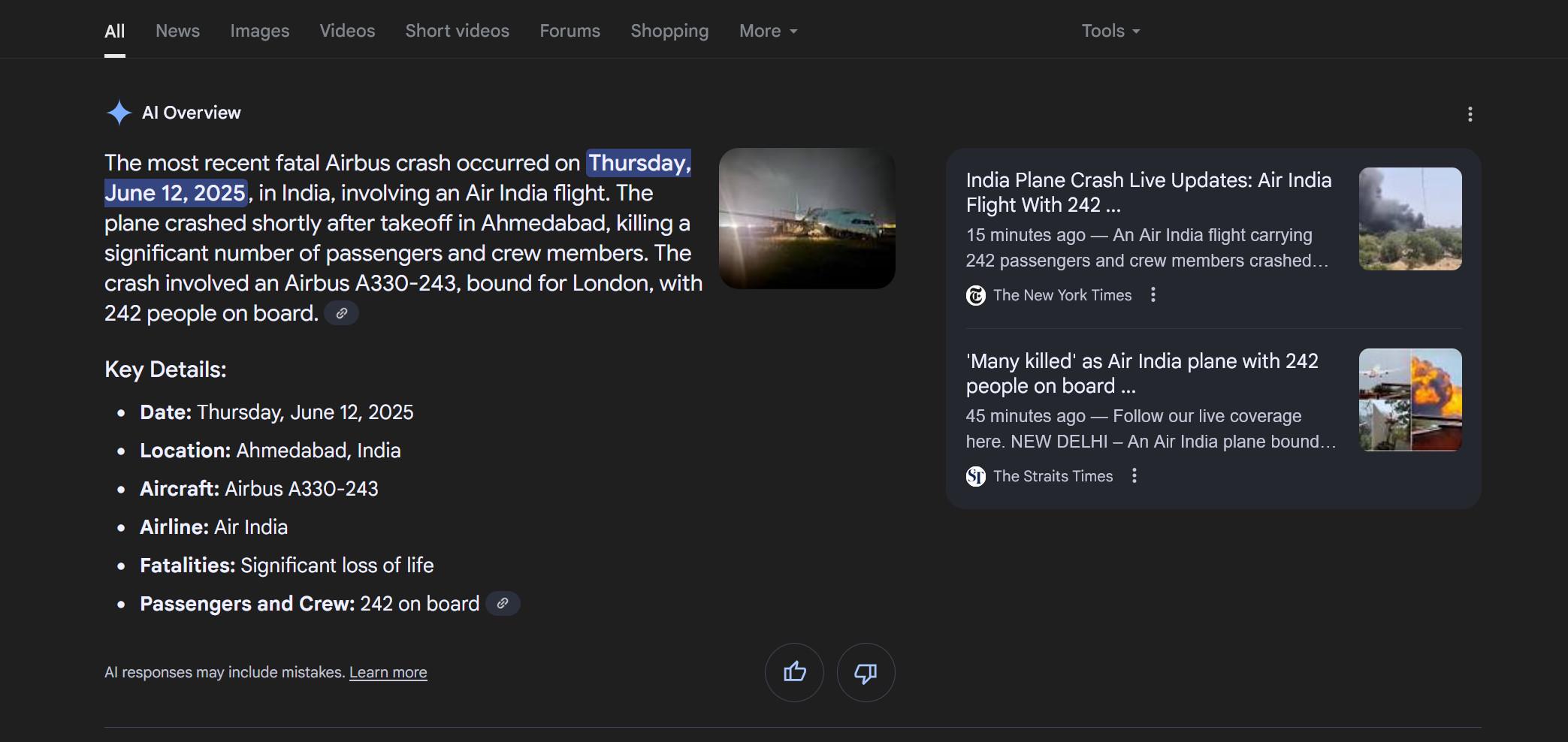 Google AI Overviews Controversy: Air India Crash Misinformation