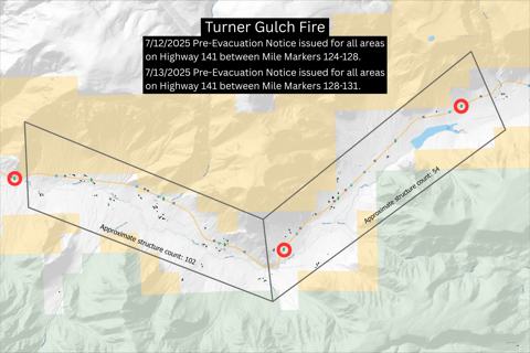 Evacuation Order Issued for Highway 141, Mile Markers 124-128