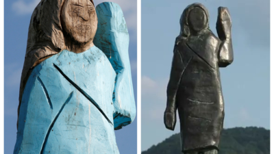 Melania Trump Statues in Slovenia: Bronze Sculpture Stolen, Wooden One Burned