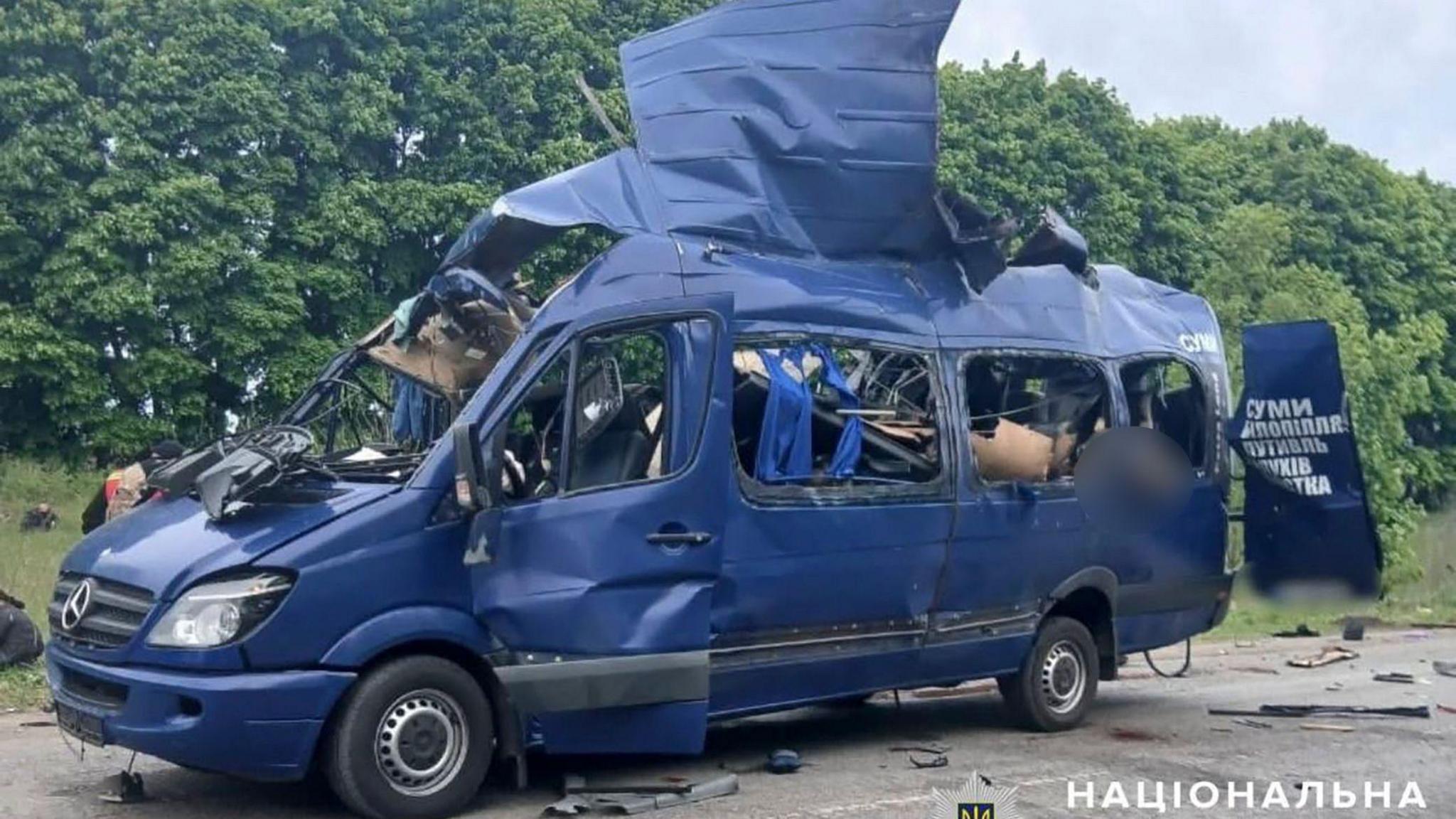 Russian Drone Strike Kills Nine on Civilian Bus in Ukraine's Sumy Region
