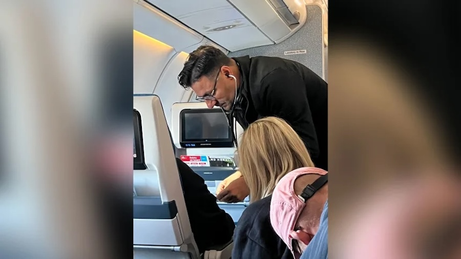 Cardiologist & Pocket EKG Save Man with Heart Attack Symptoms on Flight from Uganda