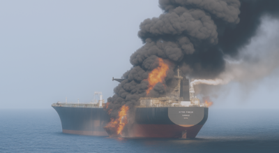 UAE Coast Ship Collision: Navigational Error Causes Fire, Oil Spill