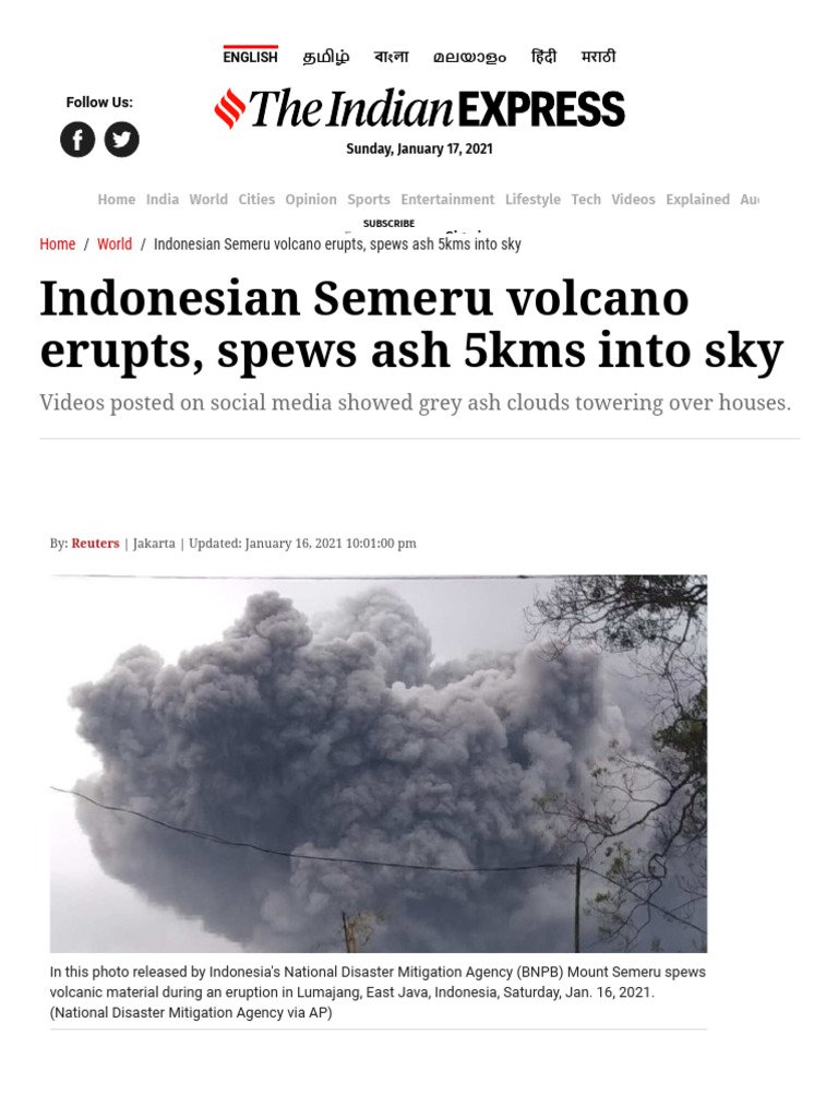 Indonesia Volcano Eruption: Ash Plume Reaches 13km Sky-High, Alert Raised Near Bali
