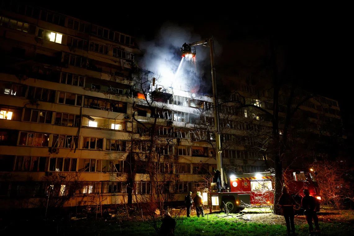 Russian Drone Strikes Ignite Kyiv Residential Buildings, One Killed & Seven Injured in Early Morning Assault