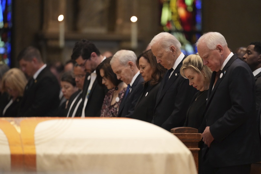 Biden, Harris, Walz Attend Funeral of Slain Minnesota Lawmaker Melissa Hortman