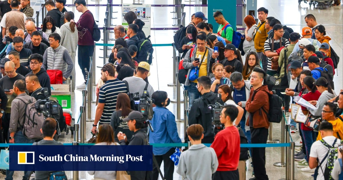 Hong Kong airport stranded travellers as Middle East flights disrupted