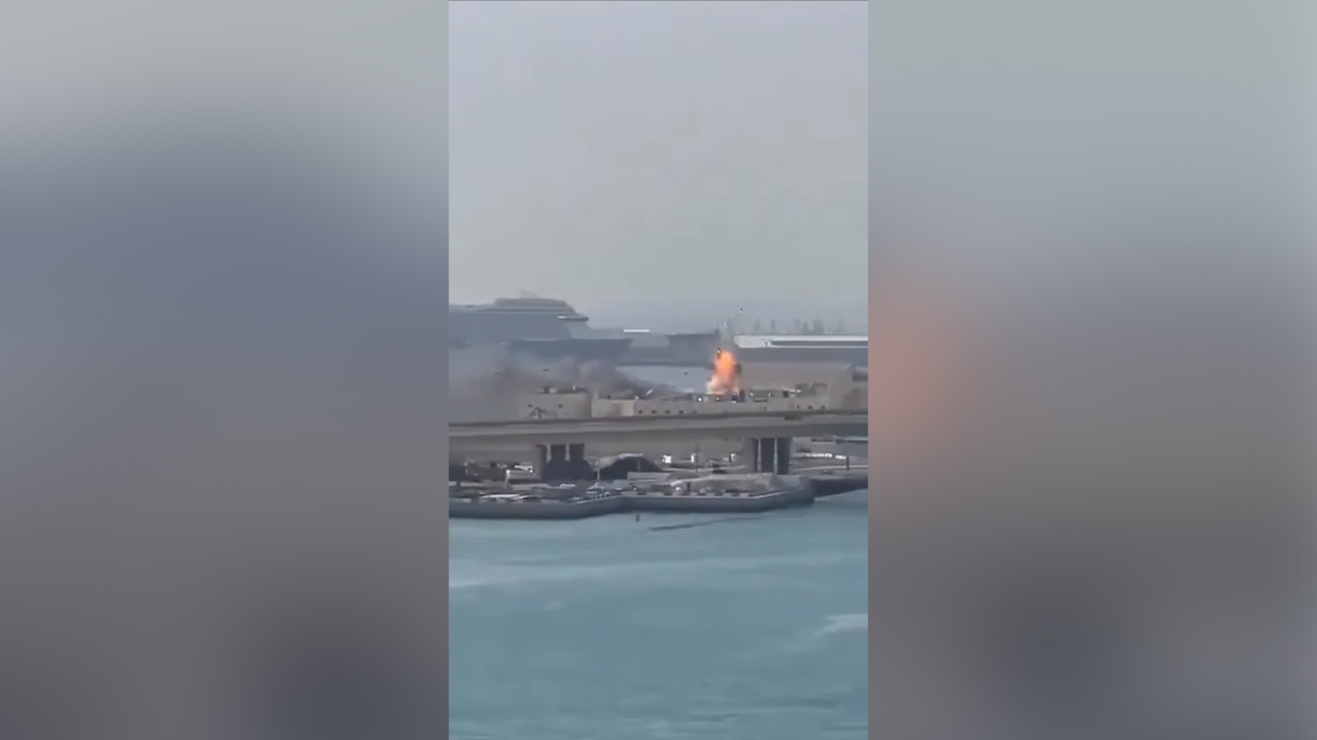 Moment Iranian drone hits UAE naval base near Israel