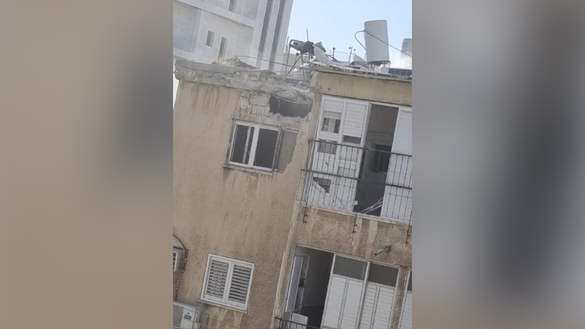 Debris impact in Tel Aviv caught on video