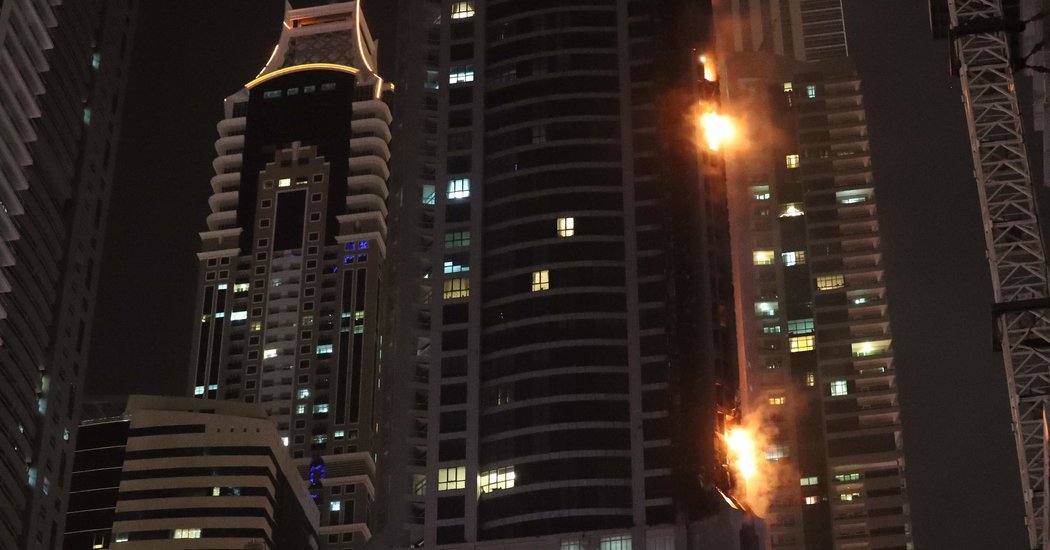 Dubai Marina Tower Smoke as Iran Continues Gulf Attacks