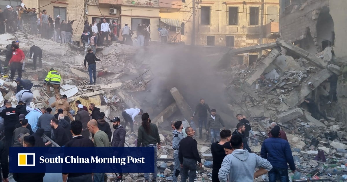 Rescuers search for survivors after building collapse in Tripoli, Lebanon
