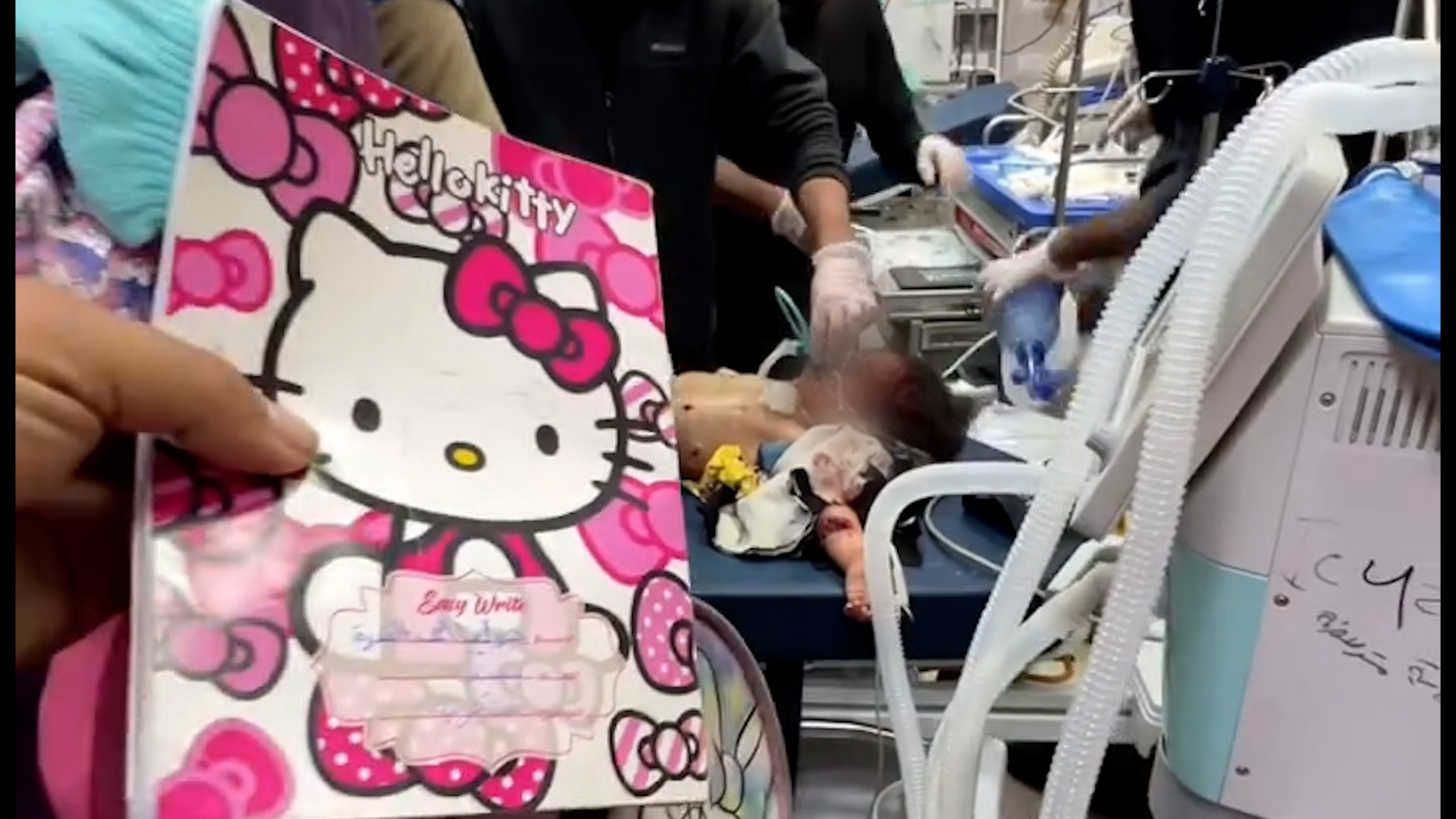 Doctors Try to Save Girl After Father's Killing in Gaza Israeli Attack