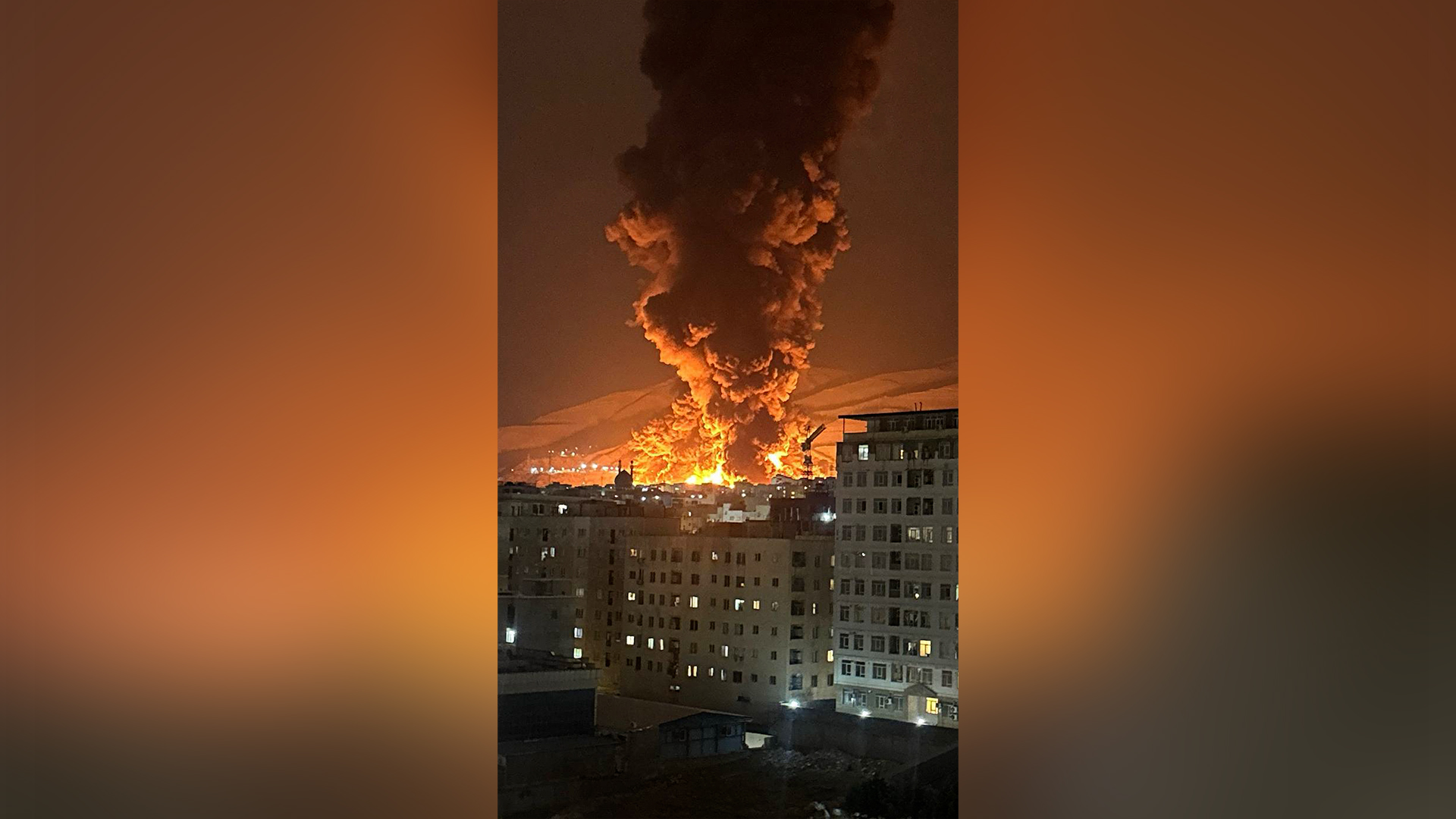 Huge Fire Erupts at Tehran Oil Depot After Israeli Attack