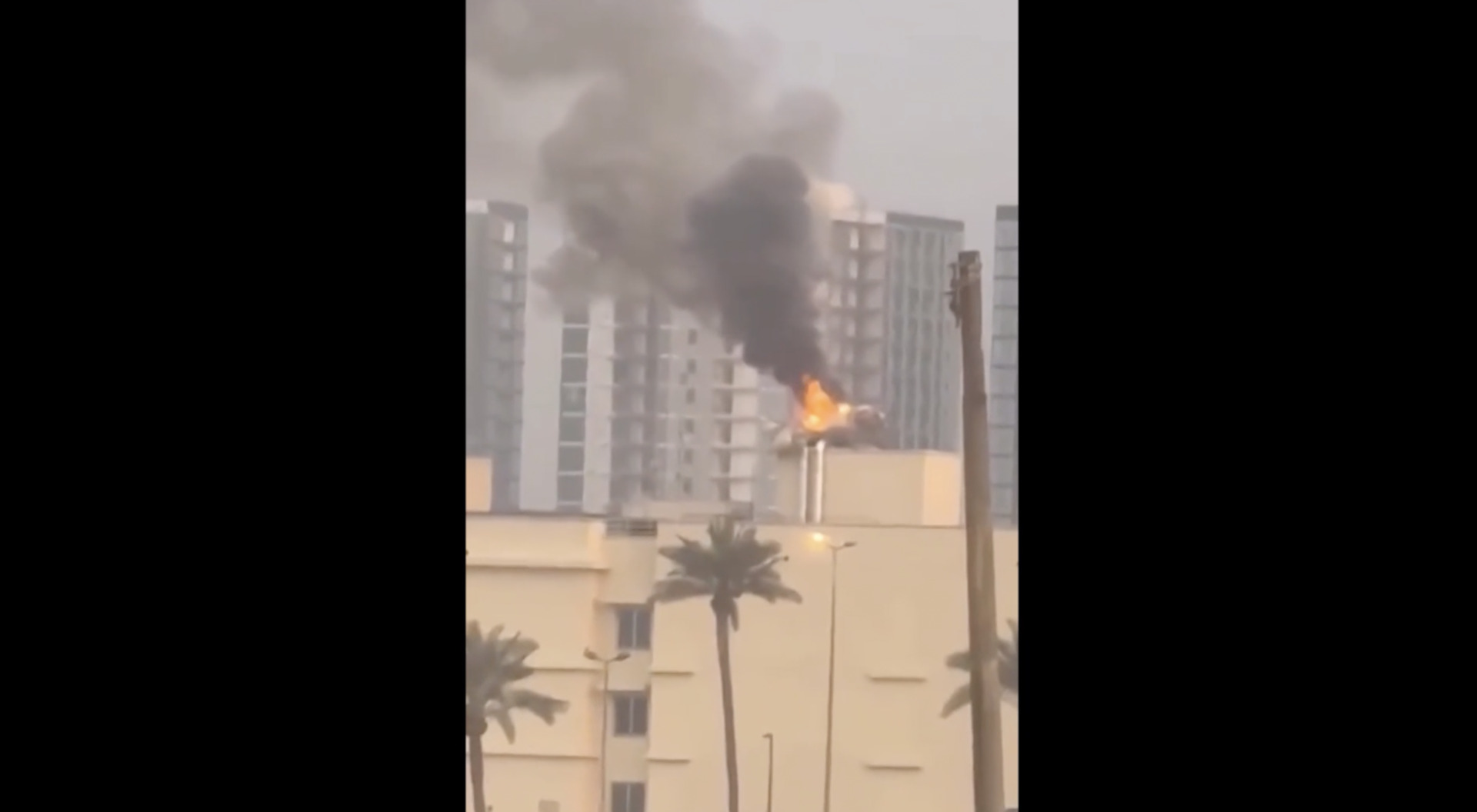 Fire Damage After US Embassy Strike in Baghdad
