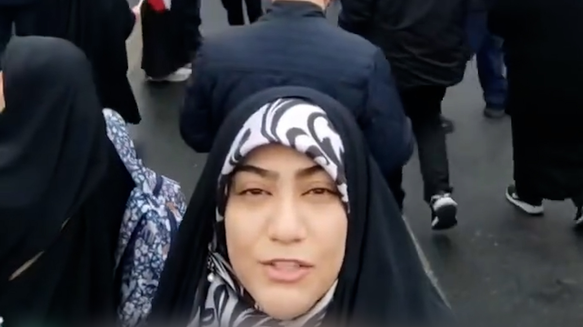 Iranian Woman Explains 'Allahu Akbar' Amid Explosion